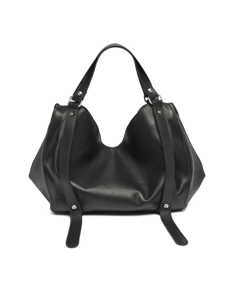 Diesel Calf Leather Tote Bag — Black Black