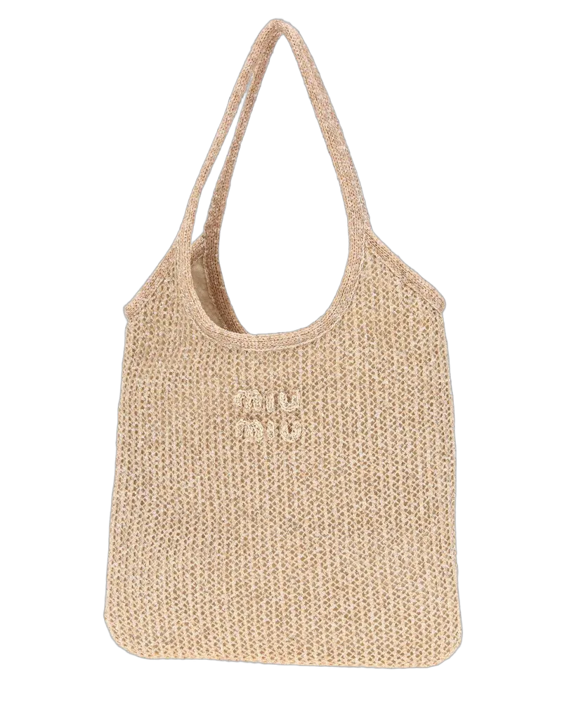 Miu Miu Women's Pink Mesh Ivy Shopping Bag Cipria Pa-Plastic Polyester Borse A Mano Pink