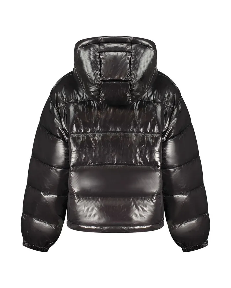 Calvin Klein Quilted Hooded Down Jacket — Black Black