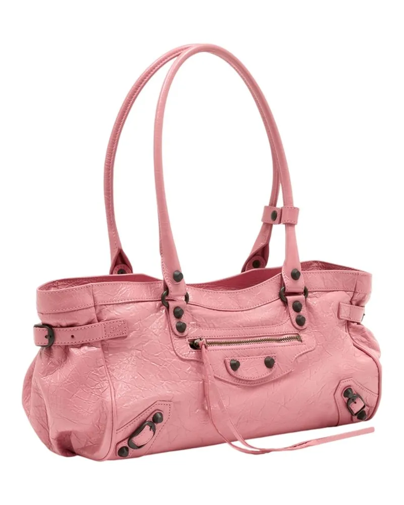 Balenciaga Women's Le City East West Shoulder Bag -  Leather Pink Lambskin Shoulder-Hobo-Bags Pink