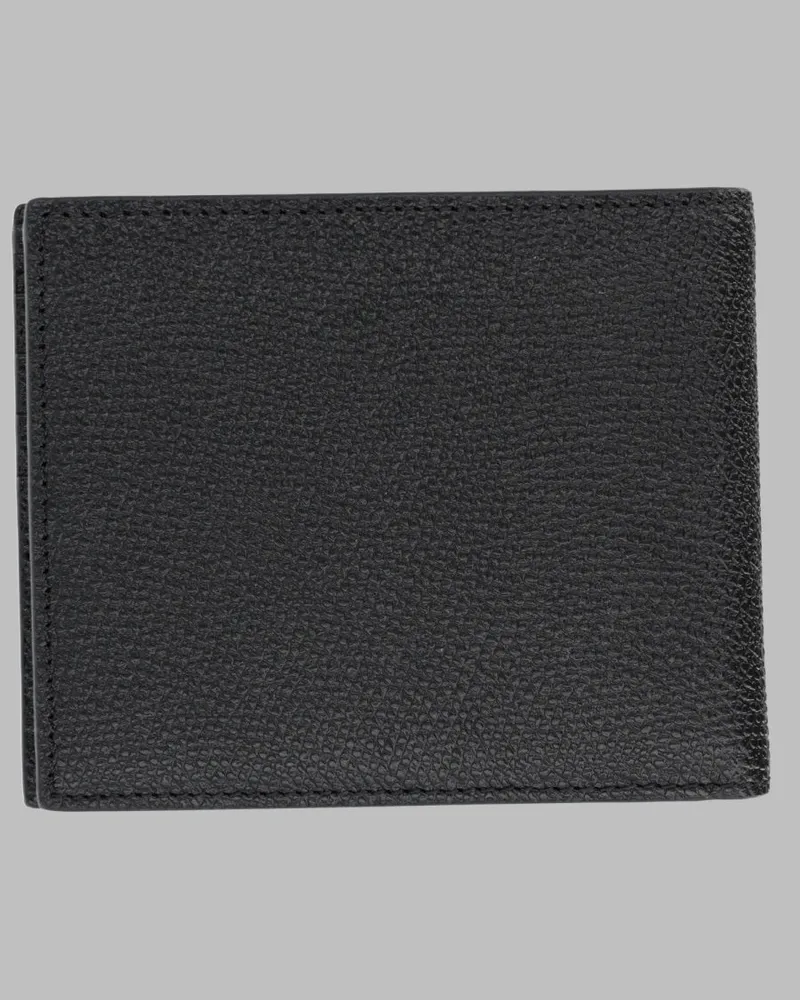 Valentino Garavani VLogo Signature Leather Bifold Wallet — Black Black