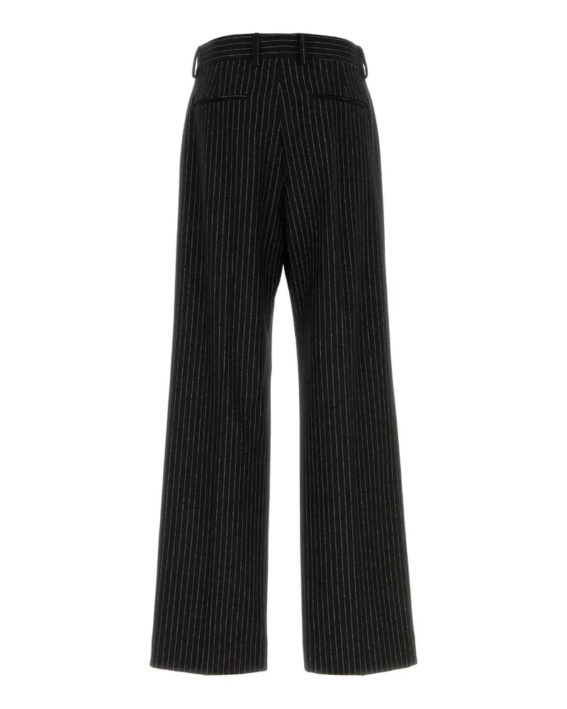 Valentino Garavani 7v0rbo00b41 0ni Nerobianco Exterior: Virgin Wool Silk Pantaloni Trousers Black