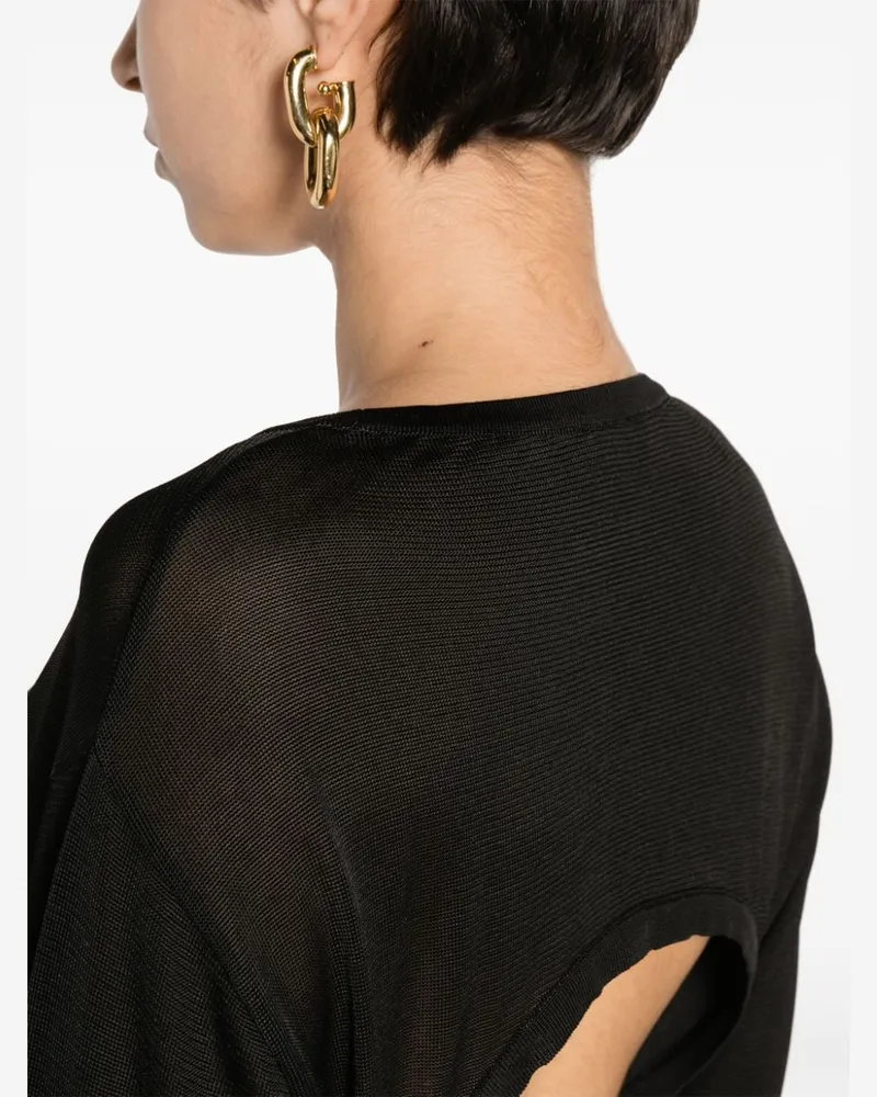Saint Laurent Open-Back Knit Dress — Black Black
