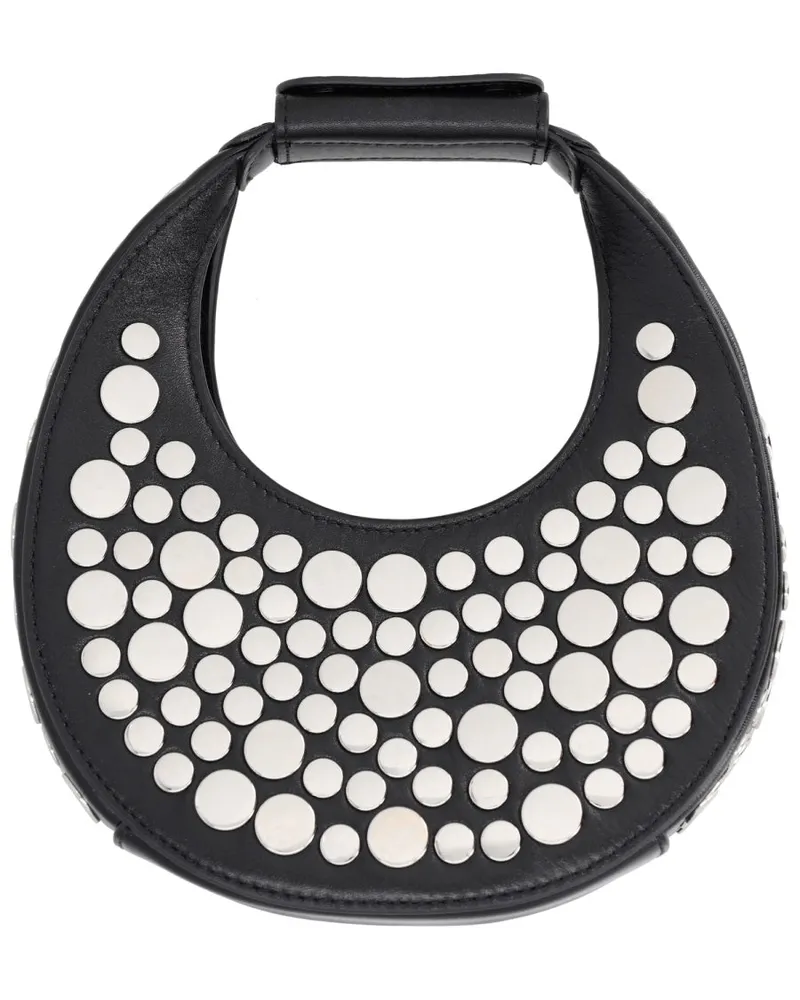 STAUD Women's Good Night Moon Bag Black Cow Leather Handbags Hand Black