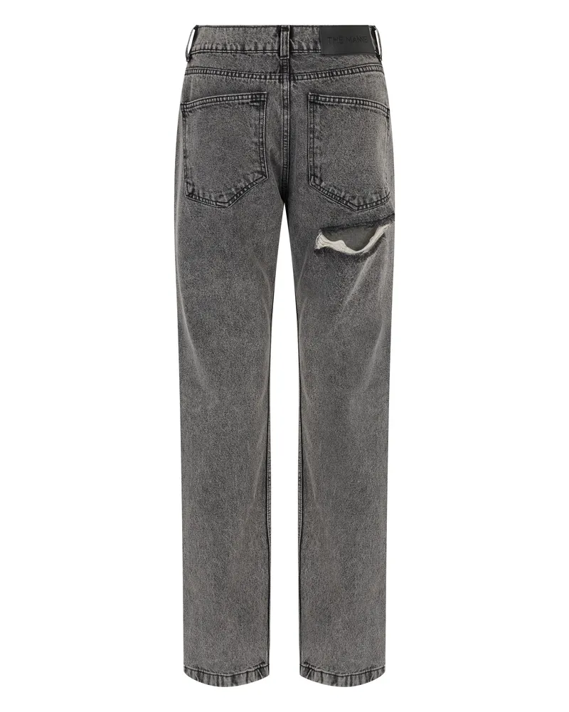 THE MANNEI Women's Straight Jeans Cotton Grey Straight-Leg Gray