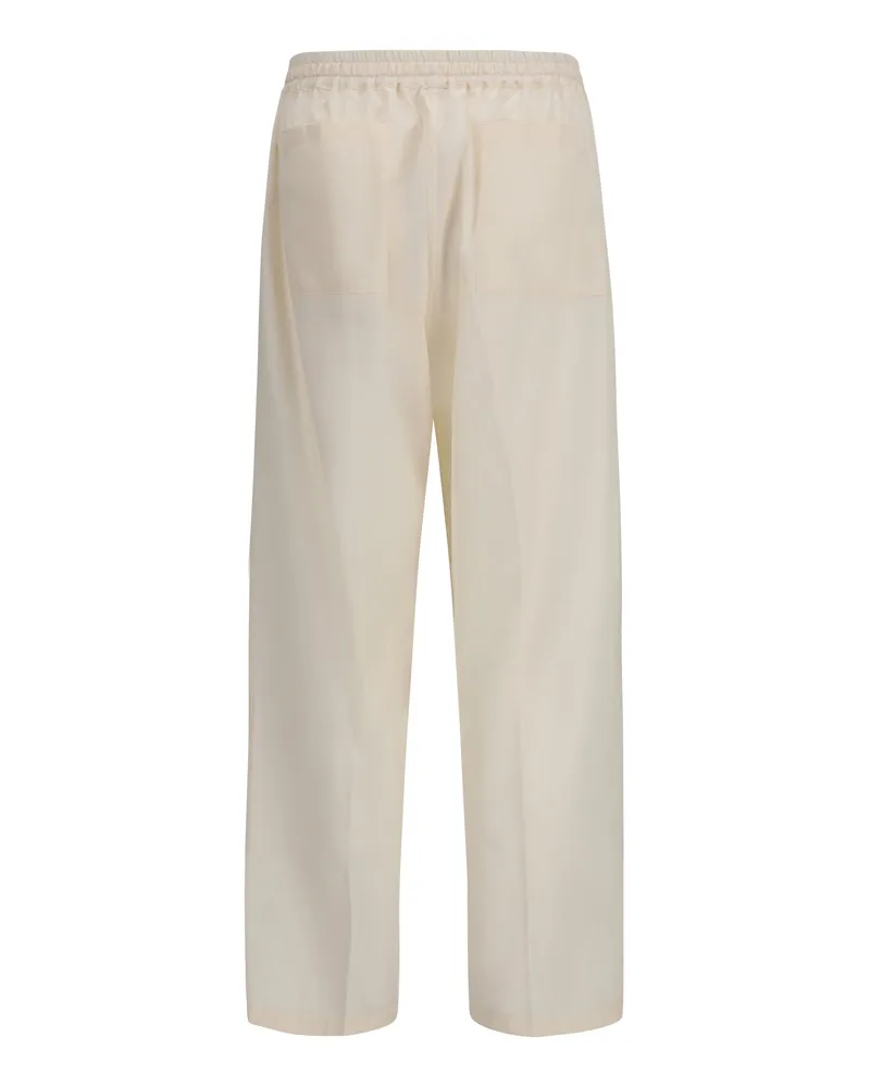 Umit Benan Men's Julian Pants Milk Cotton; Silk Trousers Beige