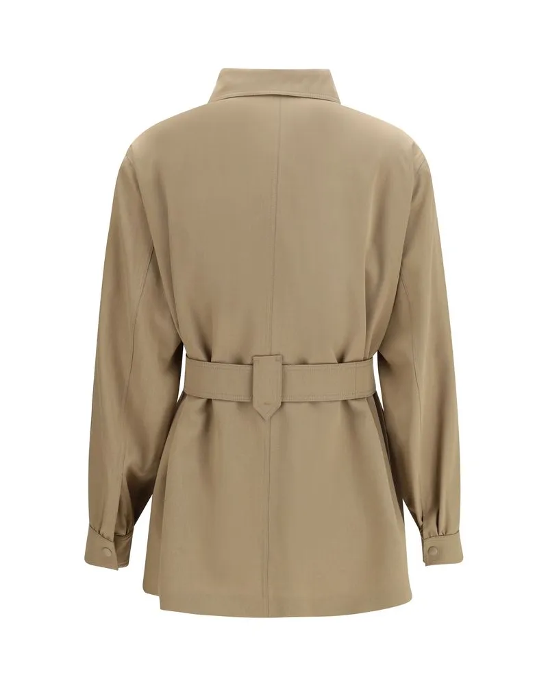 Max Mara Women's Brown Wool Oves Aries Sleeveless Jacket Clothing Brown