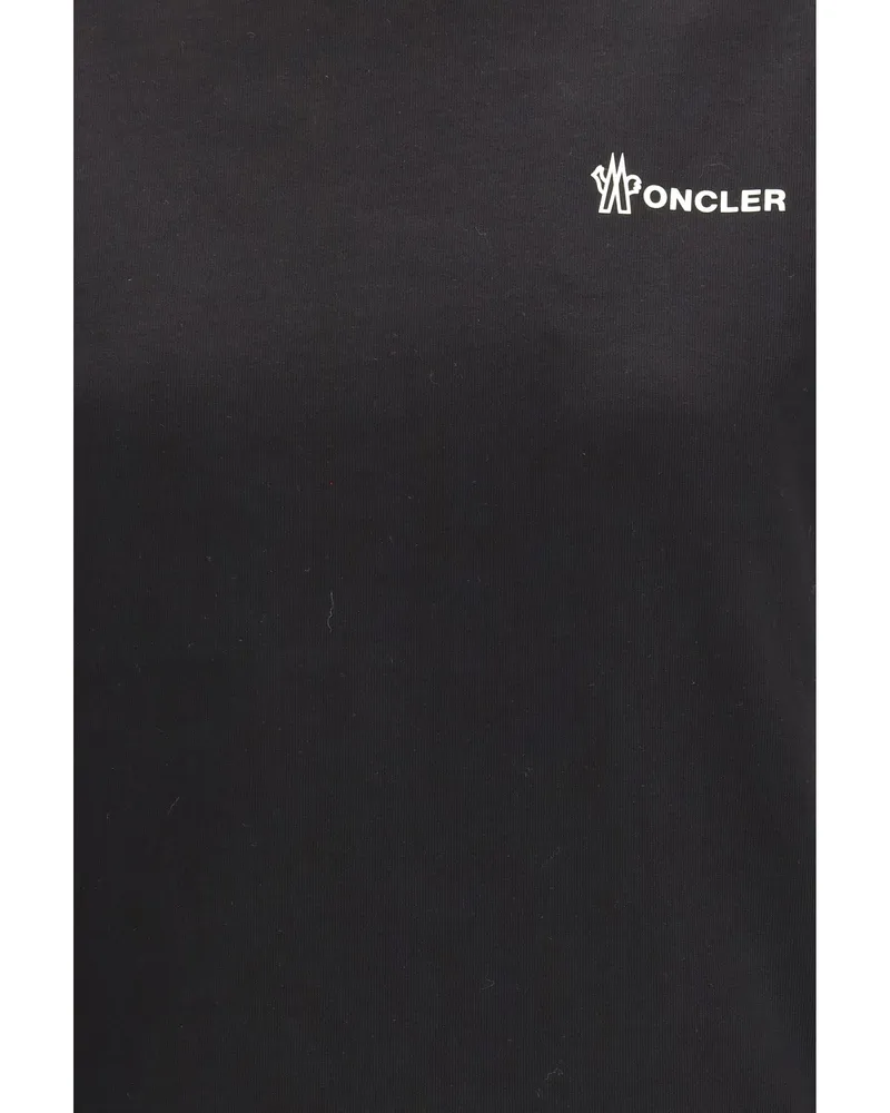 Moncler Logo-Print Cotton T-Shirt — Black Black