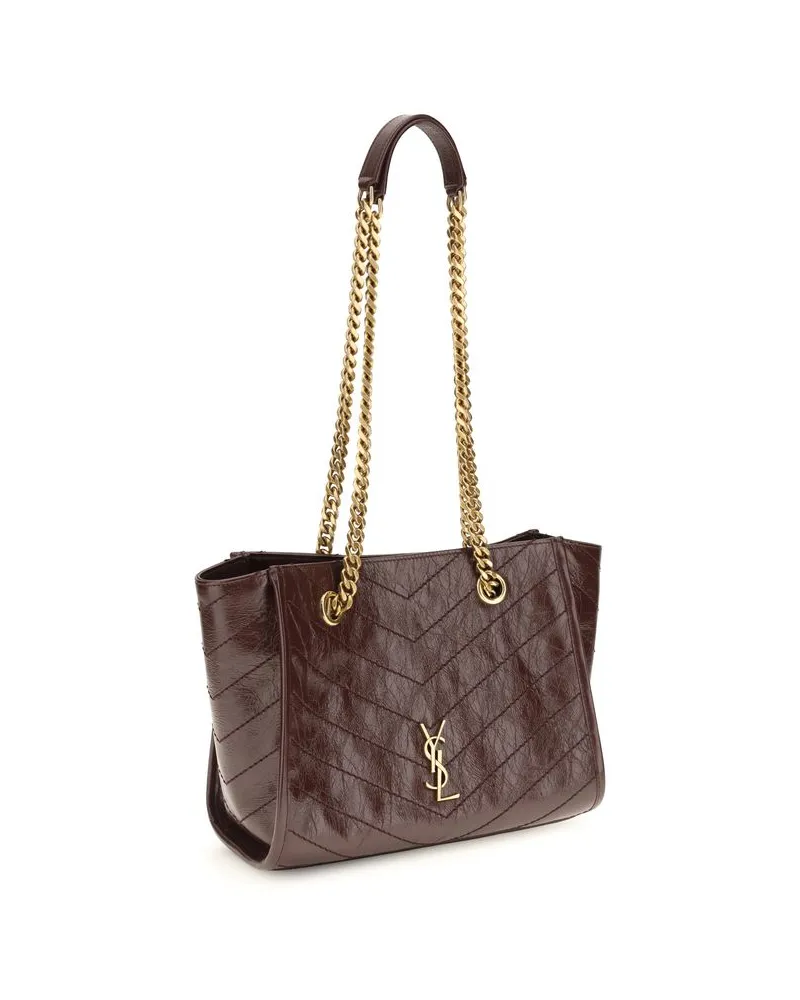 Saint Laurent Women's Brown Calf Leather Bos Taurus Shoulder Bag Brown