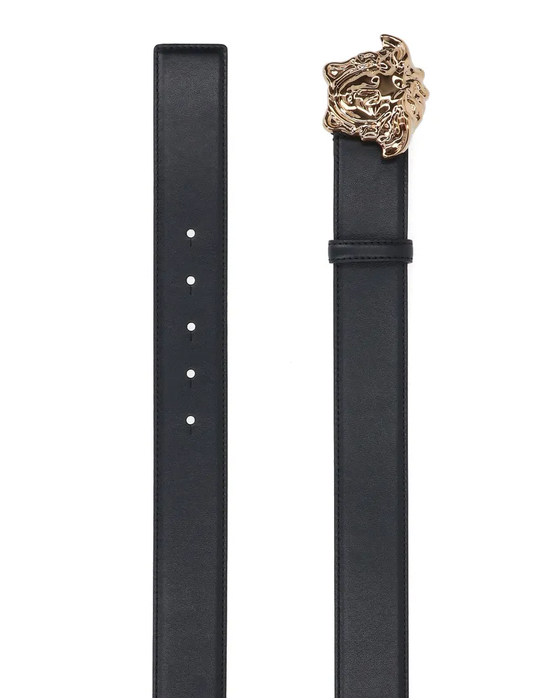 Versace Men's Belts Black Calf Leather Black
