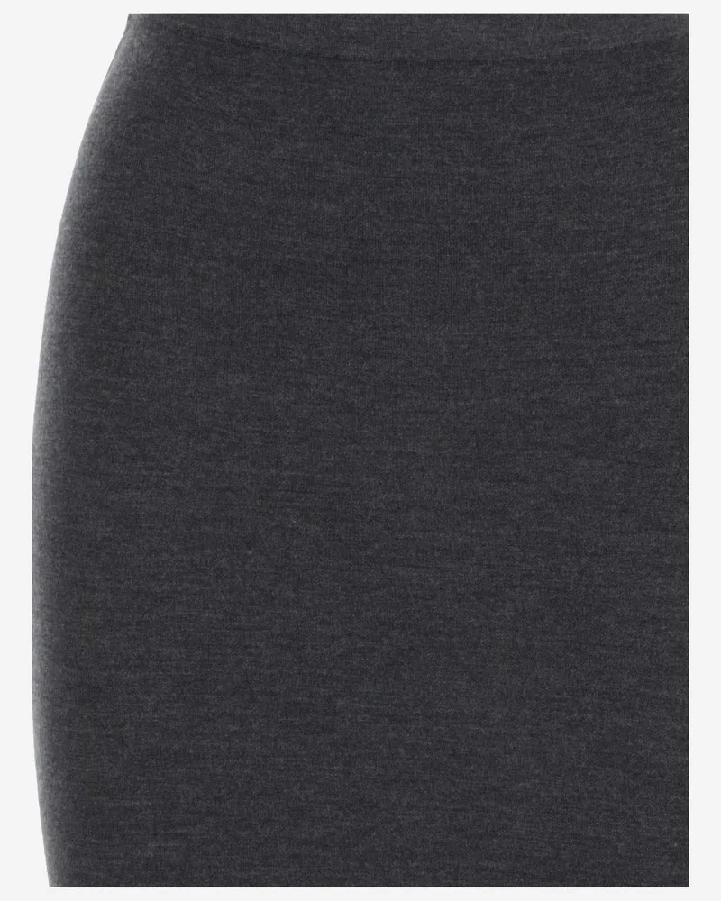 Saint Laurent Women's Pencil Skirt Cashmere, Wool & Silk Grey Gray