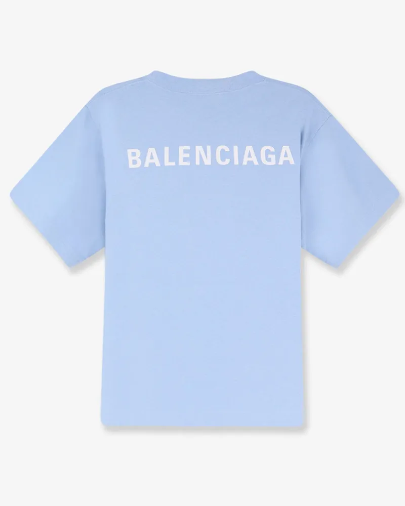 Balenciaga Women's Cotton T-Shirt Blue T-Shirts & Jerseys Blue