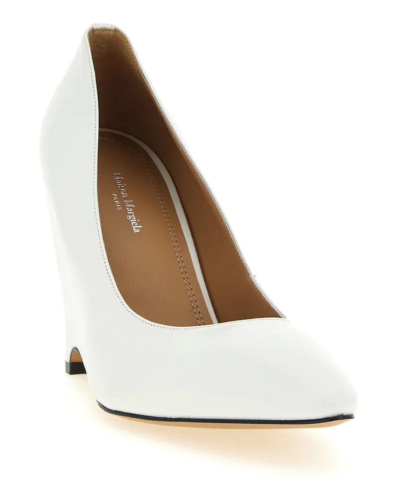 Maison Margiela Women's White Lambskin High Heel Pumps White
