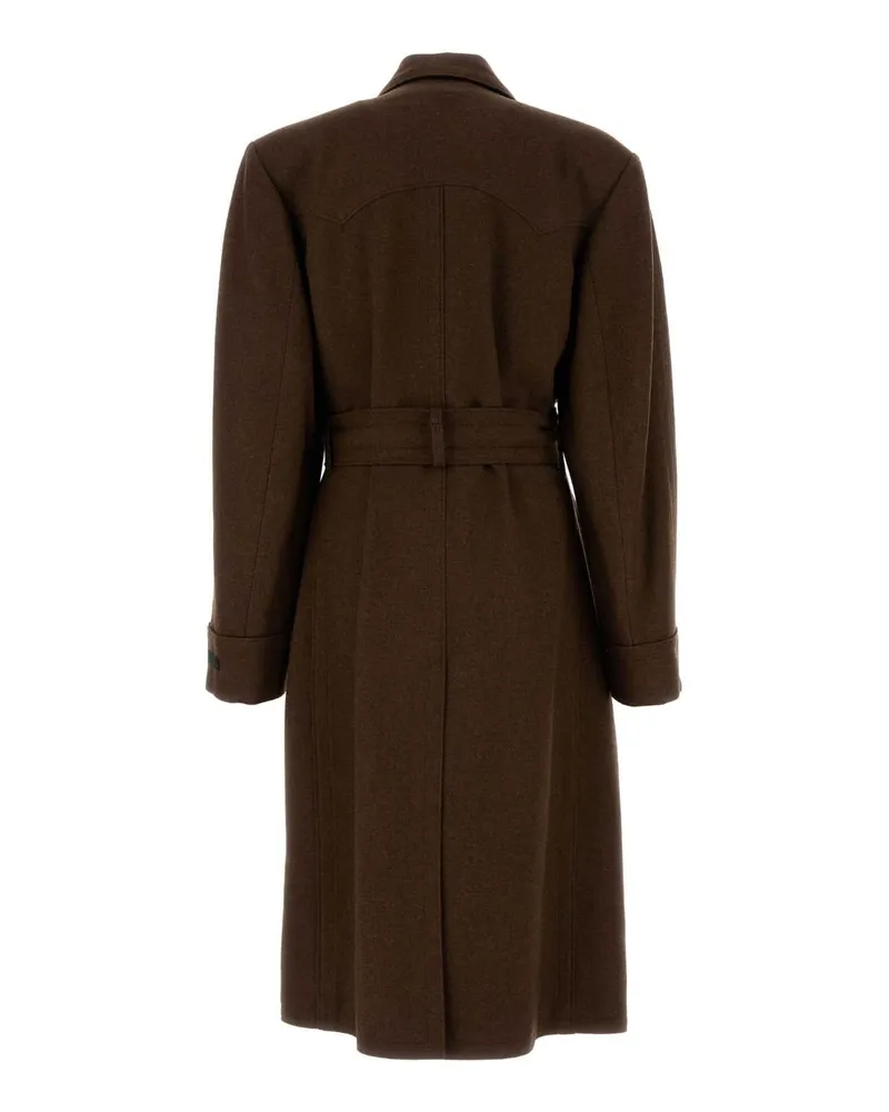 Prada Men's Brown Wool Coat Tabacco Cappotti Brown