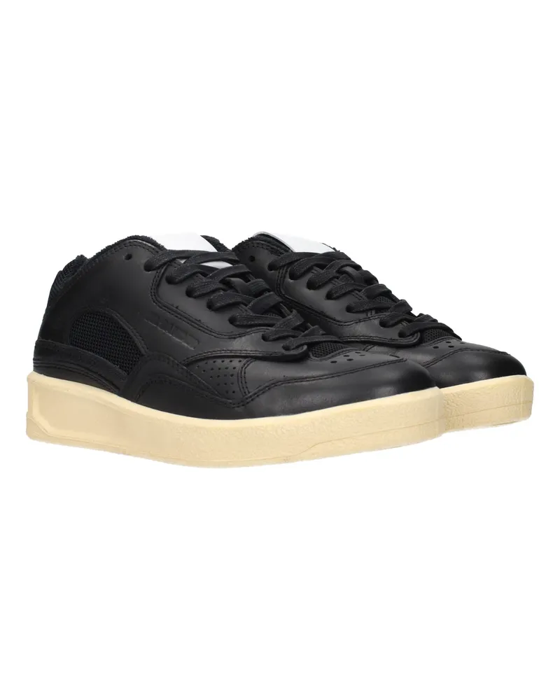 Jil Sander Leather Low-Top Sneaker — Black Black