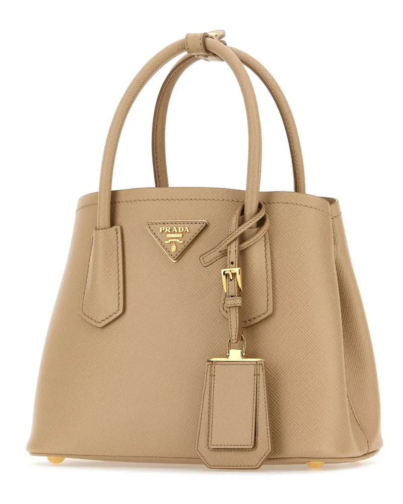 Prada Women's Sand Leather Handbag Sabbia Vitello Borse A Mano Bag Beige
