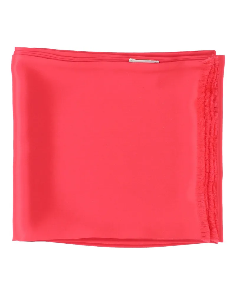 Destin Unisex Scarfs Red Silk Red