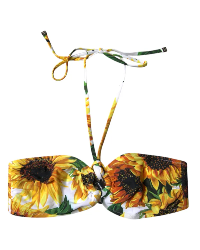 Dolce & Gabbana Women's Multicolor Floral Halter Beachwear Bikini Top Swimwear Nylon Elastane Multicolor