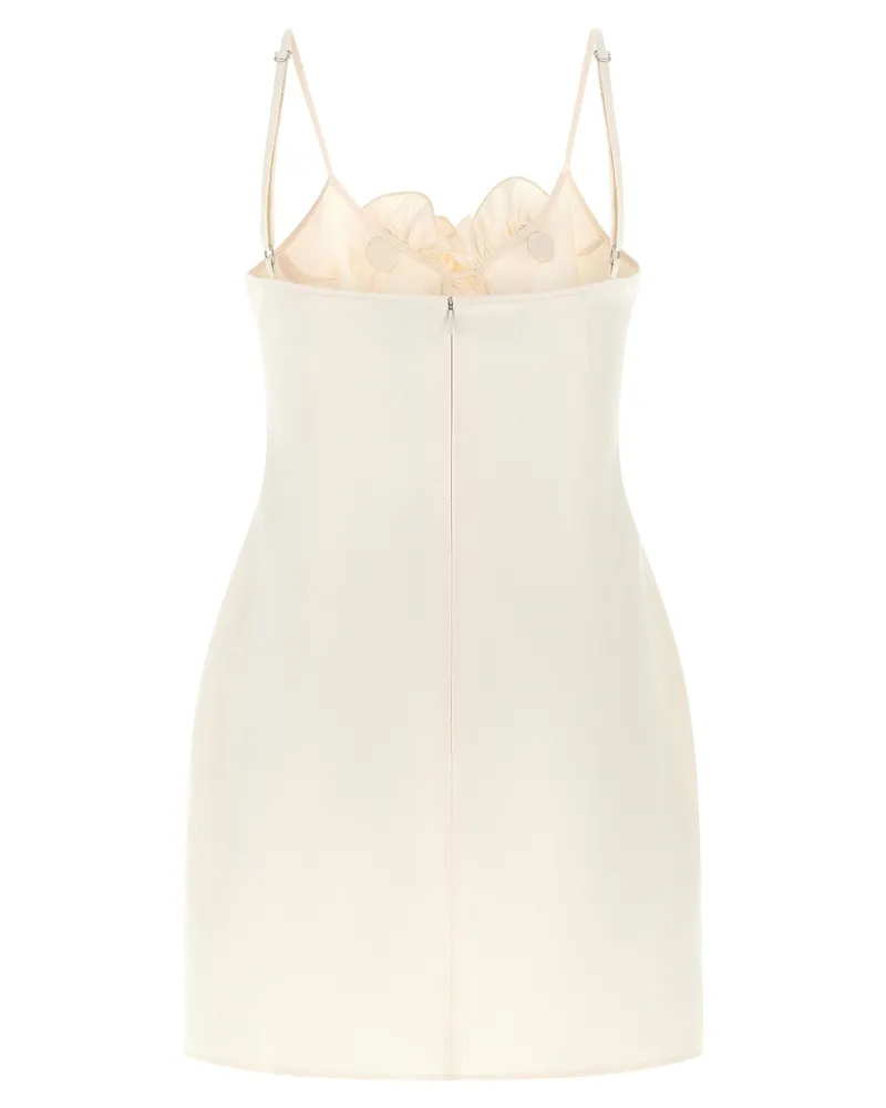 Magda Butrym Three-Dimensional Floral Appliqué Dress — Cream Cream