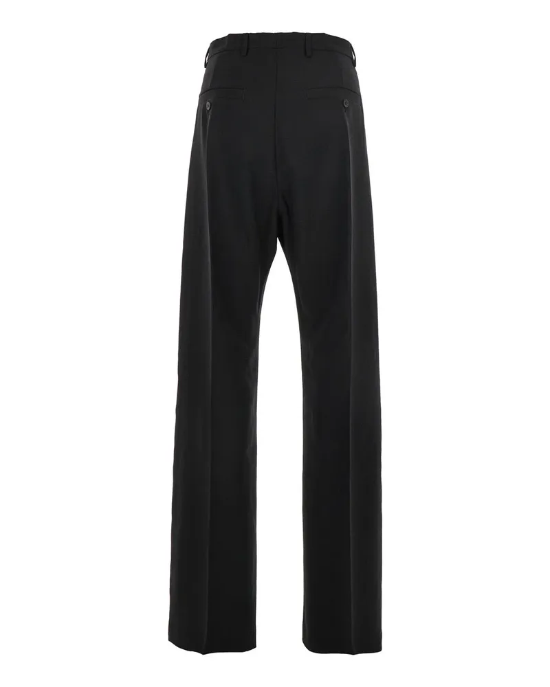 Rick Owens Men's Black Tailored Trousers With Belt Loops Wool Black