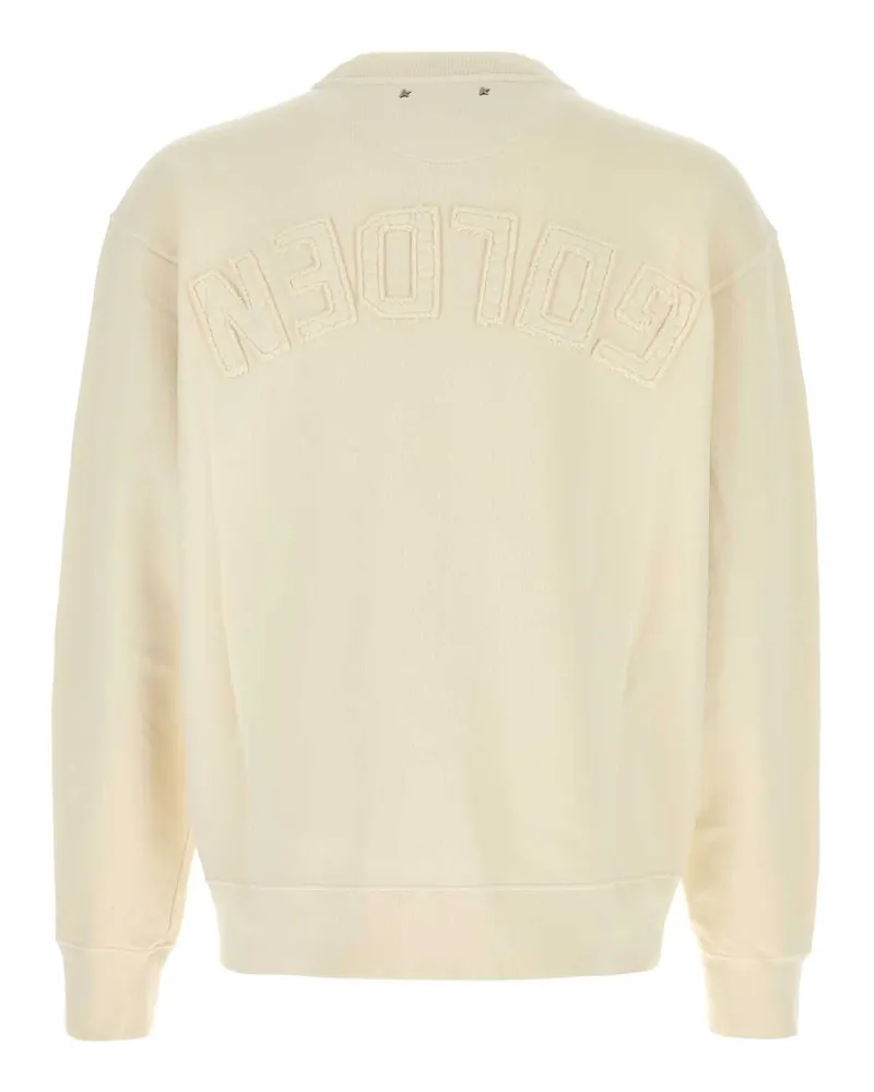 Golden Goose Men's Ivory Cotton Oversize Sweatshirt Heritagewhite Exterior: Felpe White