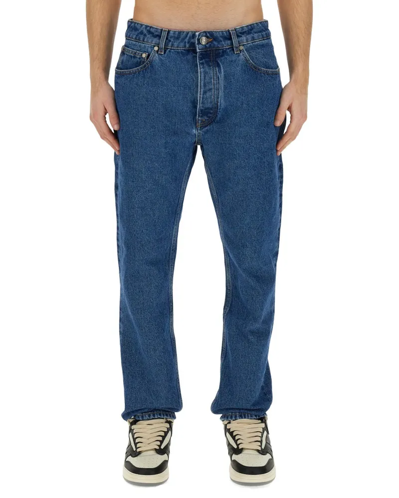 Palm Angels Straight Leg Cotton Jeans — Blue Blue