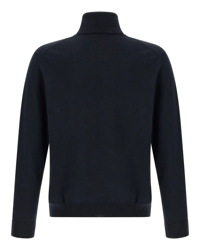 Zanone Virgin Wool Turtleneck Sweater — Navy Navy