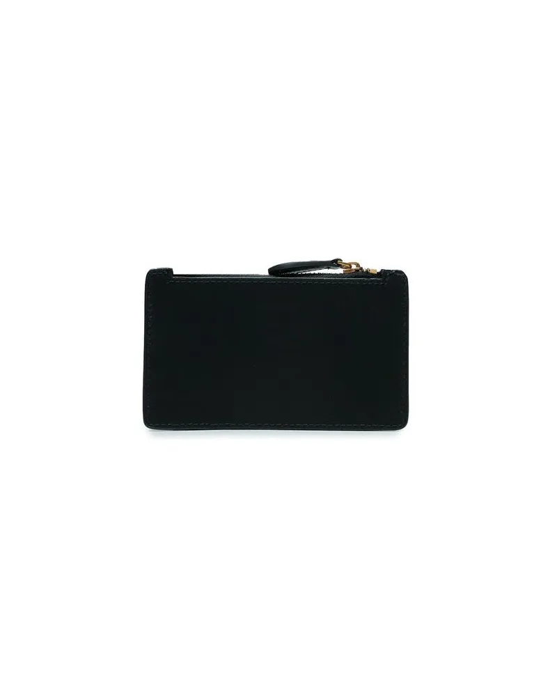 Pinko Women's Card Holder Black Calfskin Leather Bags - Card-Holders Black