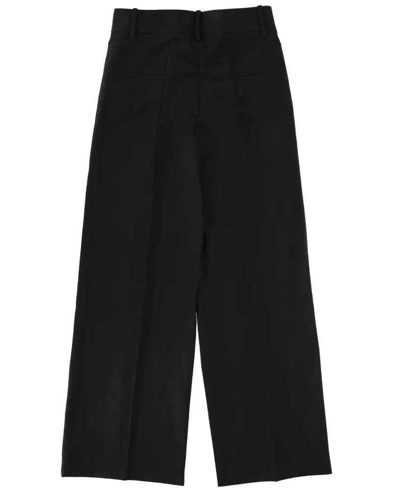 Theory Wool-Blend Tailored Trouser — Black Black