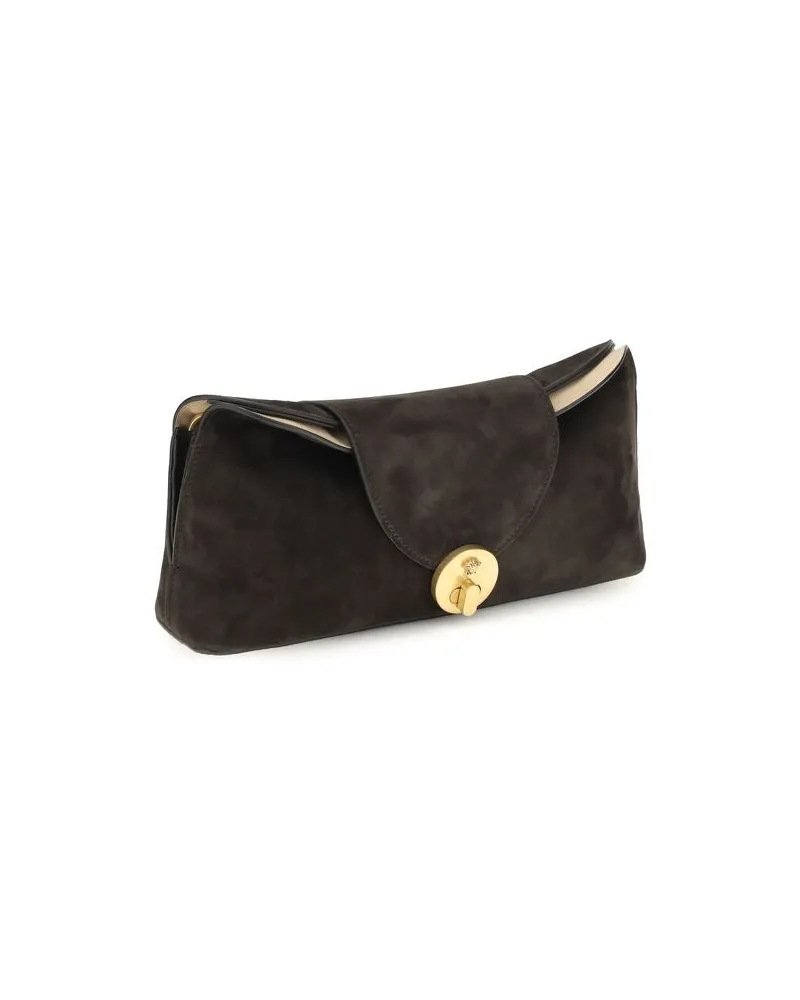 Versace Women's Brown Calf Leather Bos Taurus Shoulder Bag Brown