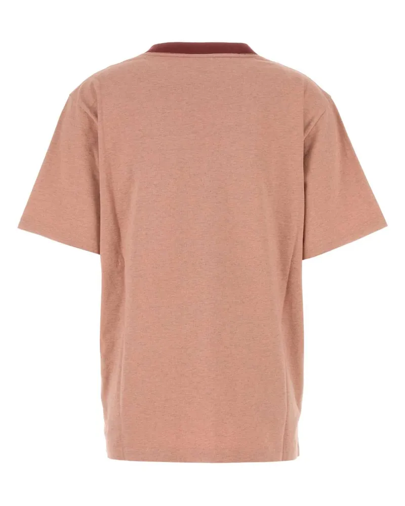 Chloé Women's Melange Dark Pink Cotton T-Shirt Petalpink Exterior Pink