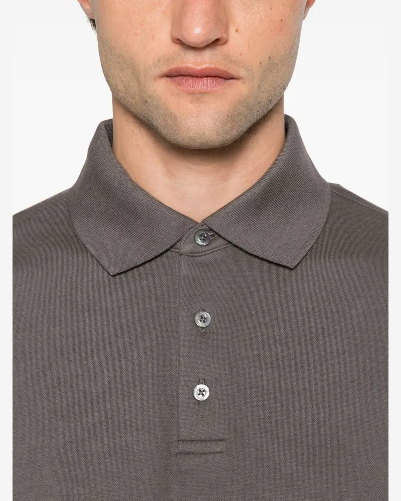 Herno Piqué Knit Polo — Beige Beige