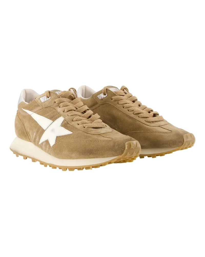 Golden Goose Men's Running Marathon Sneakers -  Leather Brown Shoes Brown