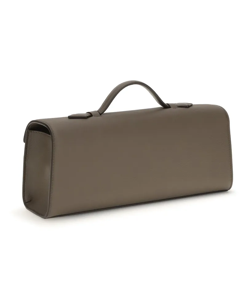 SAVETTE Women's Clutch Slim Symmetry Mink Calf Leather Shoulder Bags Gray