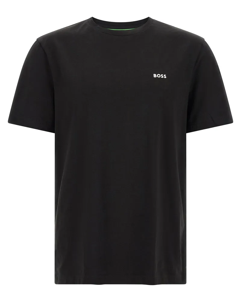 HUGO BOSS Logo Cotton Crew Neck T-Shirt — Black Black