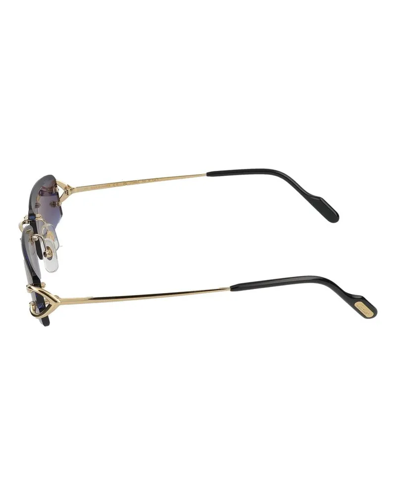 Cartier Men's Sunglasses  Ct0465s 002 Gold Blue 18-145 Metal Blue