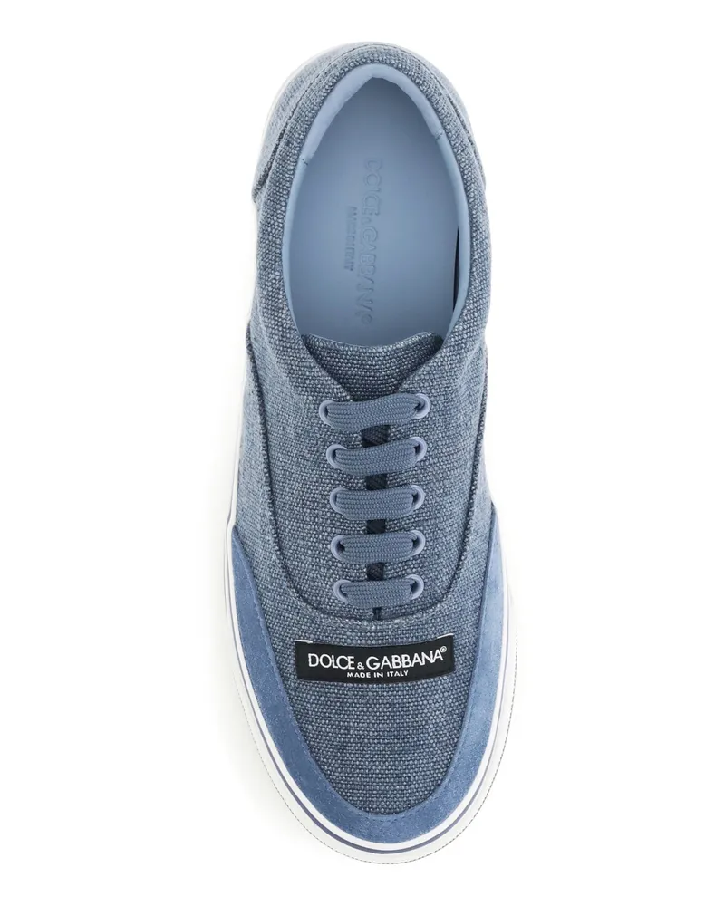 Dolce & Gabbana Men's Dg Sailing Linen Sneakers Carta Zucchero-Avio Zucchero/avio Blue