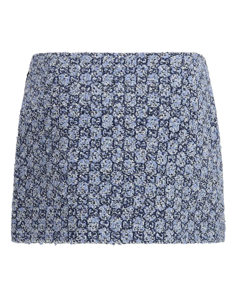 Gucci Women's Gg Tweed Skirt Blue-Azure-Mc Blue/azure/mc Blue