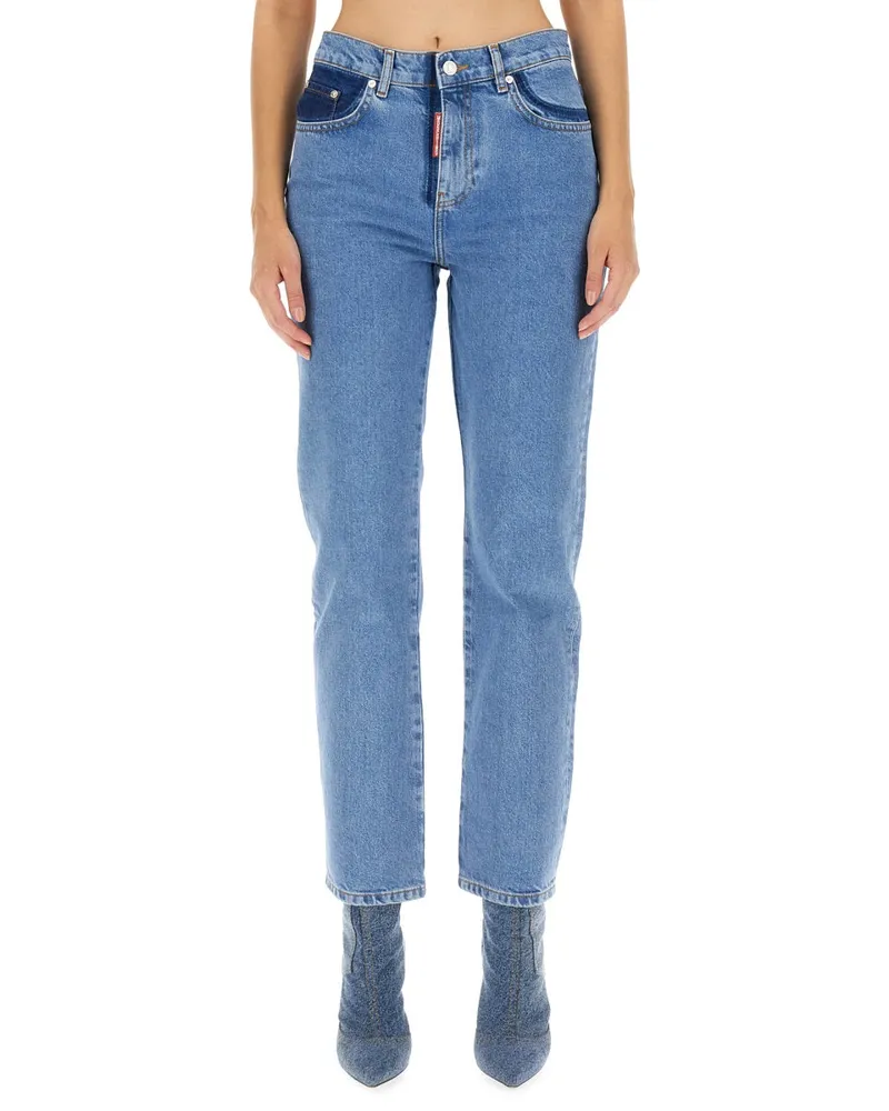 Moschino Five-Pocket Cotton Jeans — Blue Blue