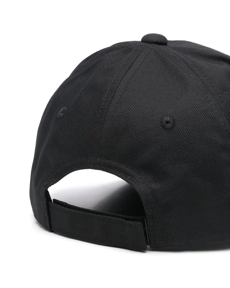 Emporio Armani Logo-Patch Canvas Baseball Cap — Black Black