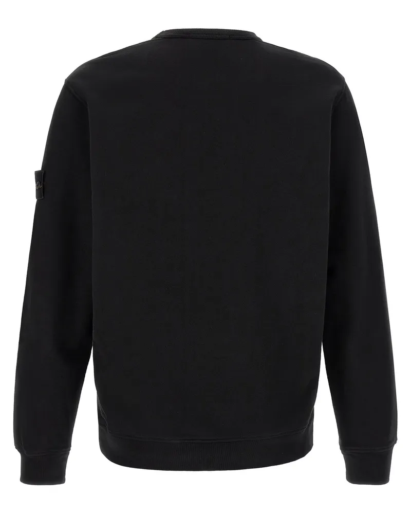 Stone Island Men's Black Cotton Sweatshirt Clothing Black
