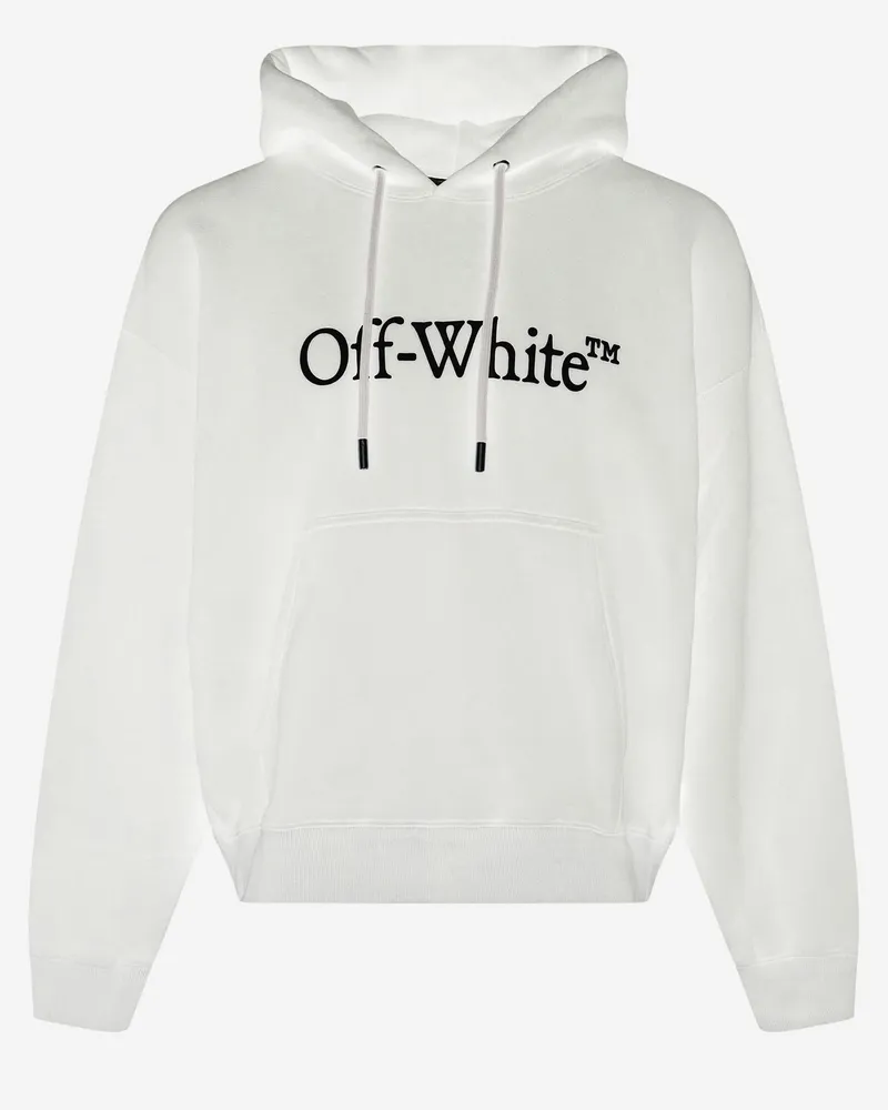OFF-WHITE Men's Cotton Hoodie White Sweatshirts Sweater White