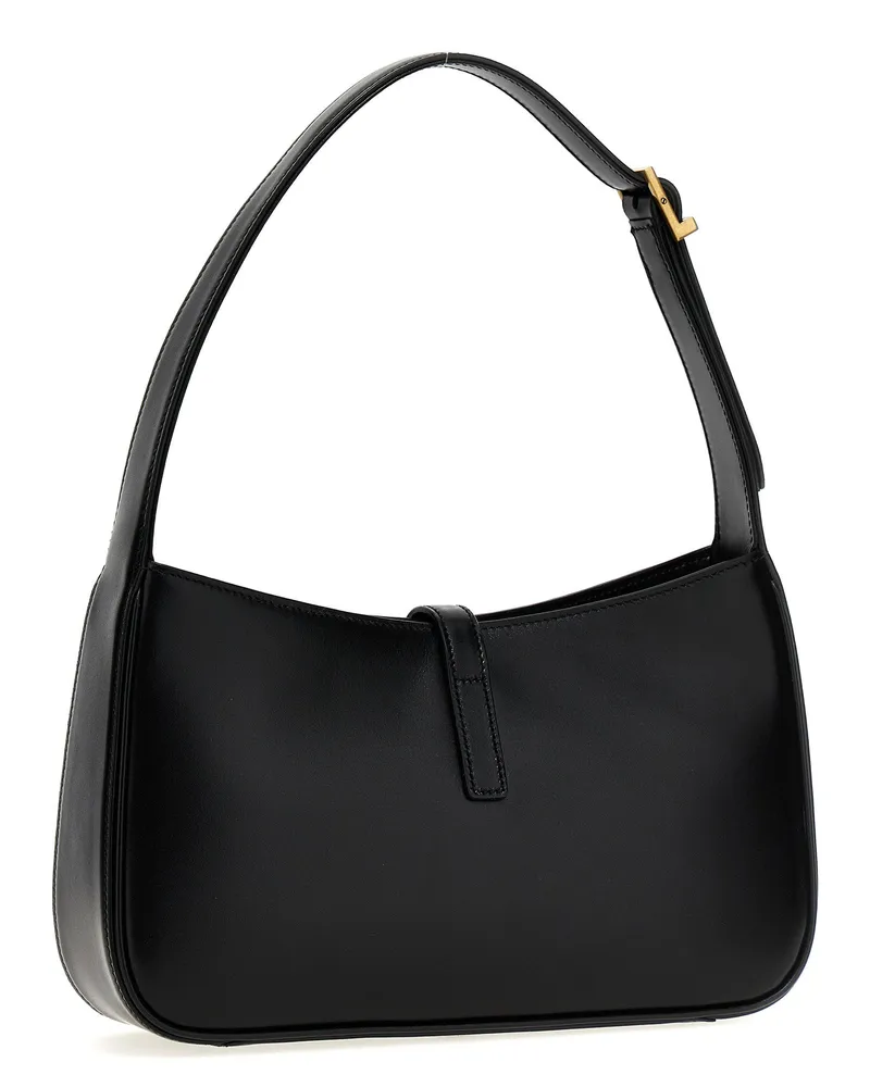 Saint Laurent Le 5 À 7 Leather Shoulder Bag — Black Black