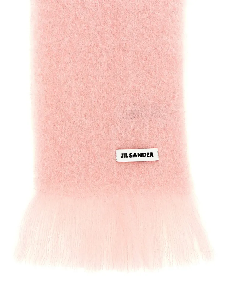 Jil Sander Mohair Wool Blend Scarf — Pink Pink