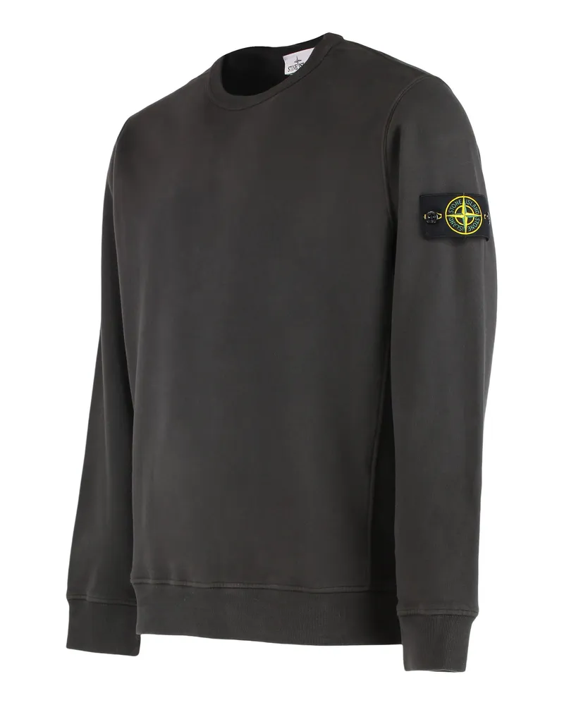 Stone Island Men's Crew Neck Cotton Sweatshirt Grey Sweatshirts Sweater Gray