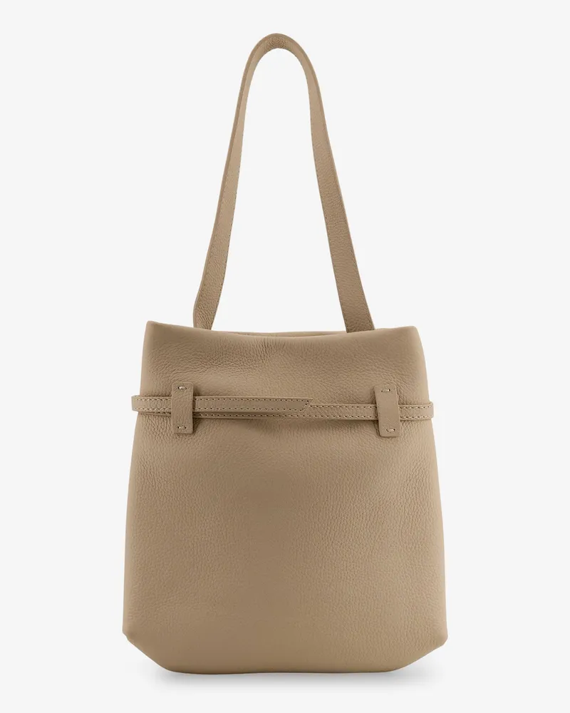 Manu Atelier Women's Shoulder Bag Mini Tote Du Jour Beige Leather Beige