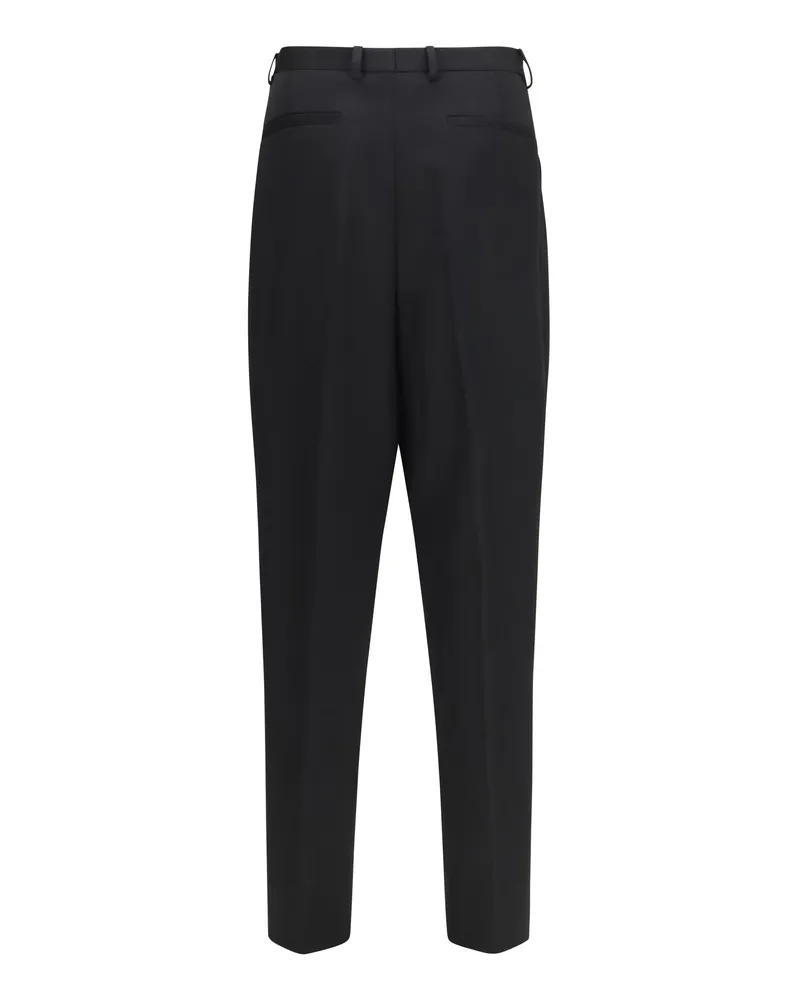 Dolce & Gabbana Merino Wool Gabardine Trousers — Black Black