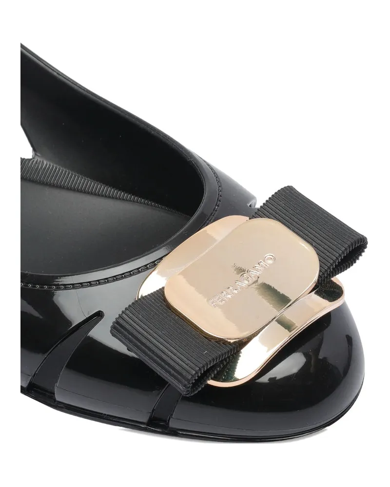 Ferragamo Nero Ballerina Flat — Black Black