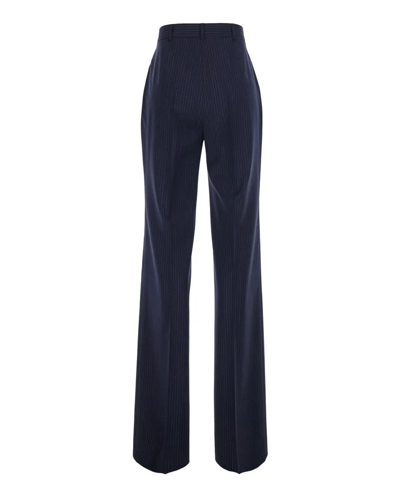 Max Mara Women's Trousers Blue Wool Navy