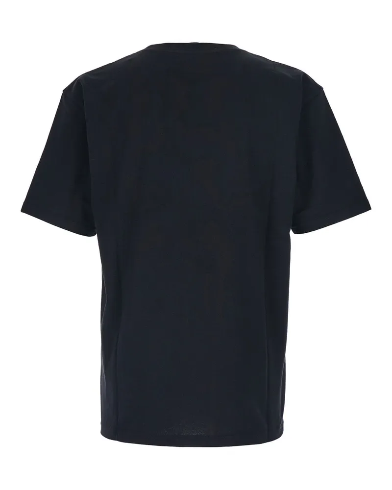 Valentino Garavani Men Black Crewneck T-Shirt With Front Print Cotton T-Shirts And Polos Black